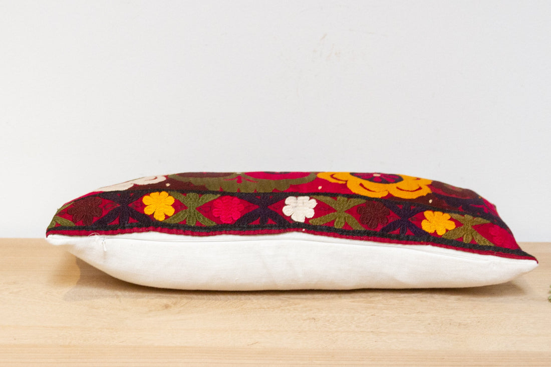 Poya Antique Uzbek Suzani Linen Pillow