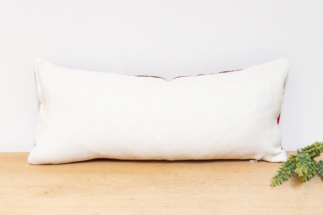 Poya Antique Uzbek Suzani Linen Pillow