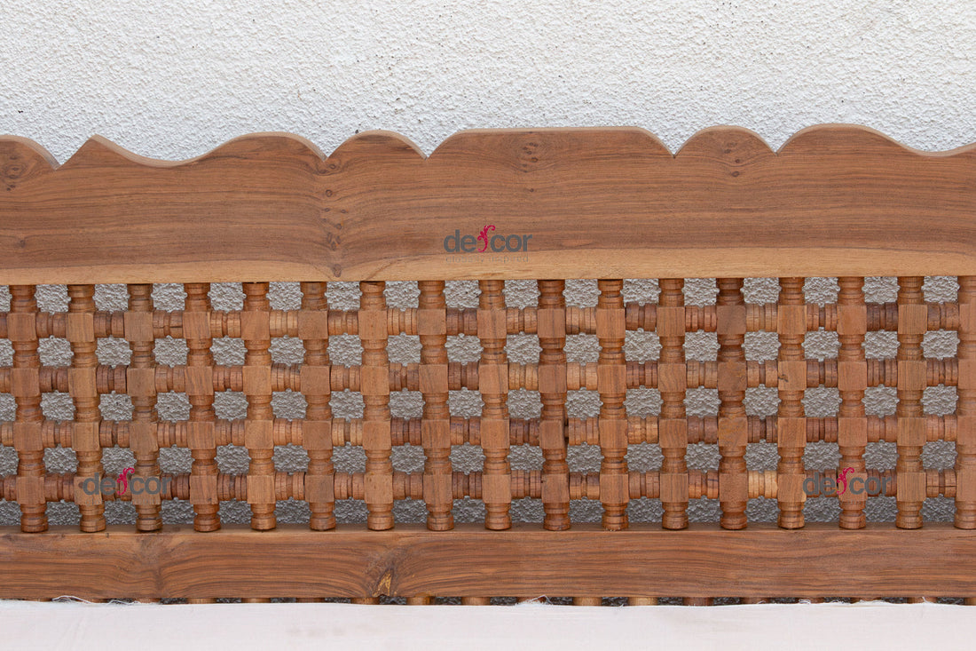 Artisanal 84" Reclaimed Teak Mousharabi Sofa