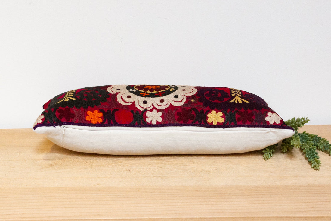 Veeda Antique Uzbek Suzani Linen Pillow