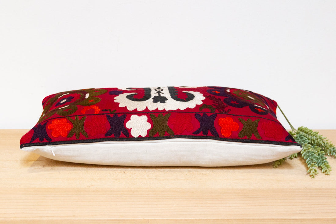 Zemar Antique Uzbek Suzani Linen Pillow
