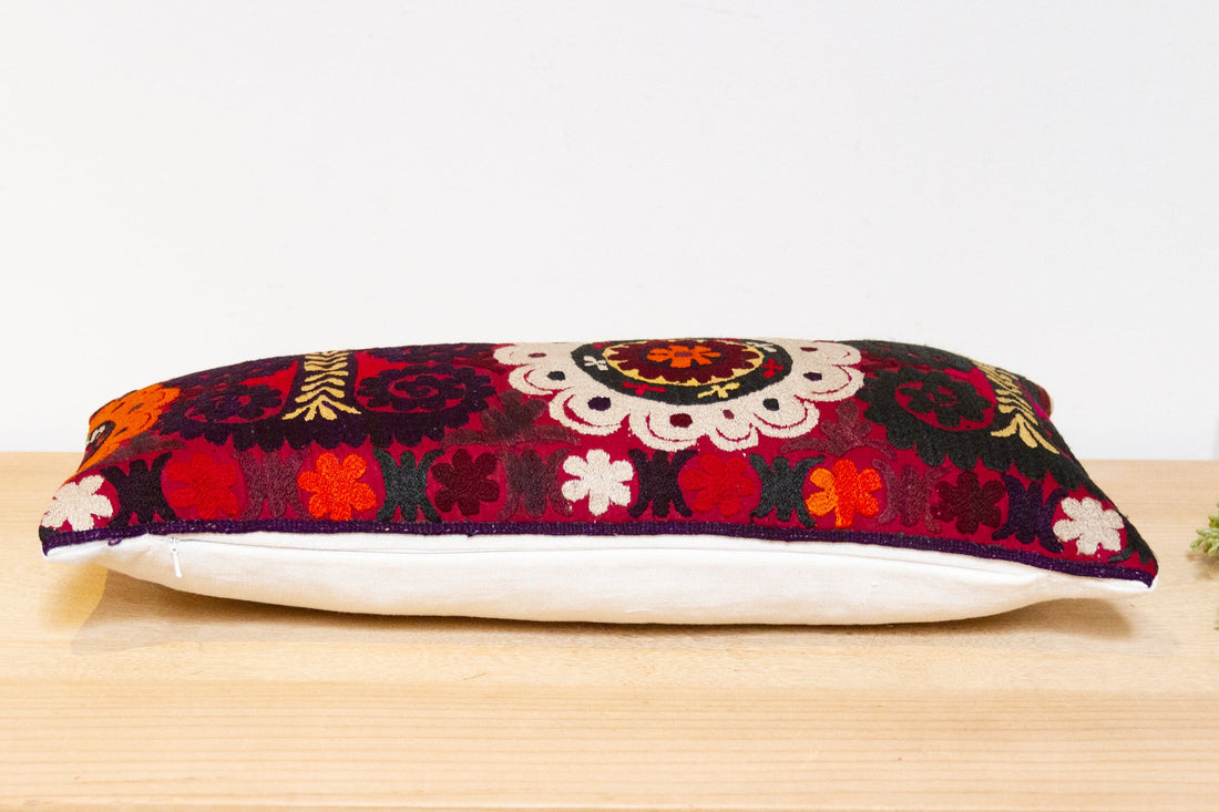 Aroos Antique Uzbek Suzani Linen Pillow