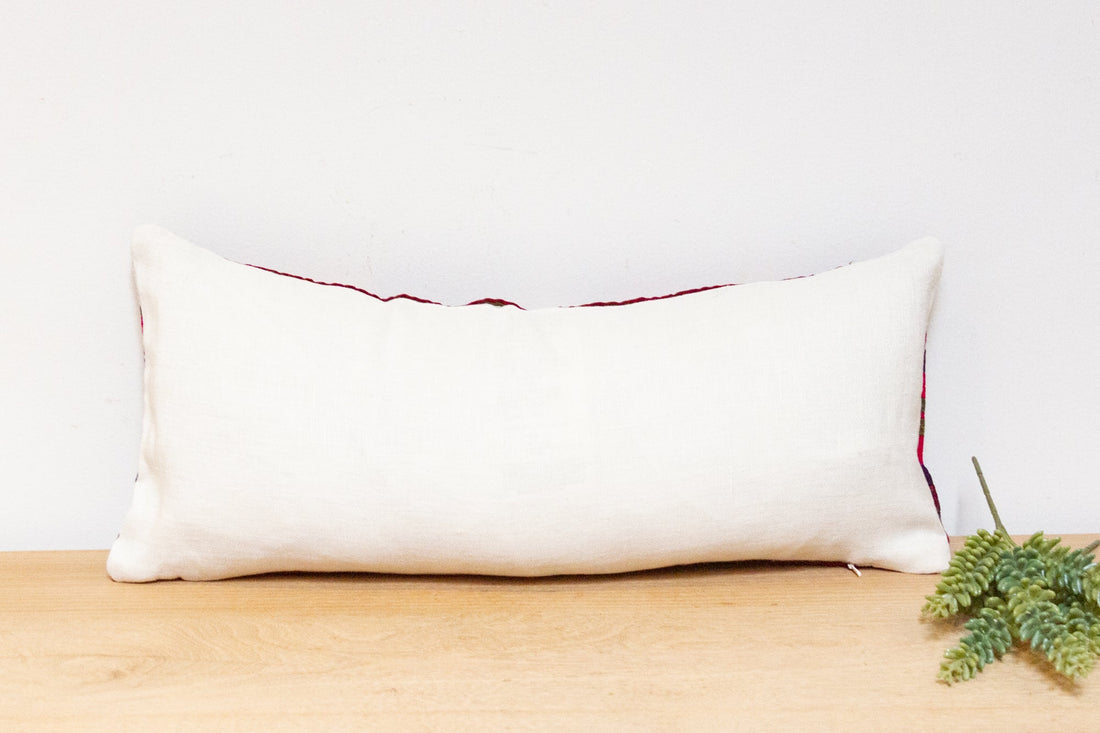 Bano Antique Uzbek Suzani Linen Pillow
