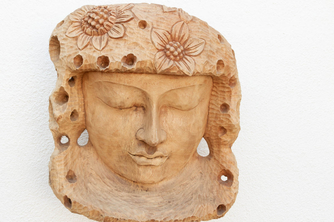 Lovely Carved Oversized Teak Buddha
