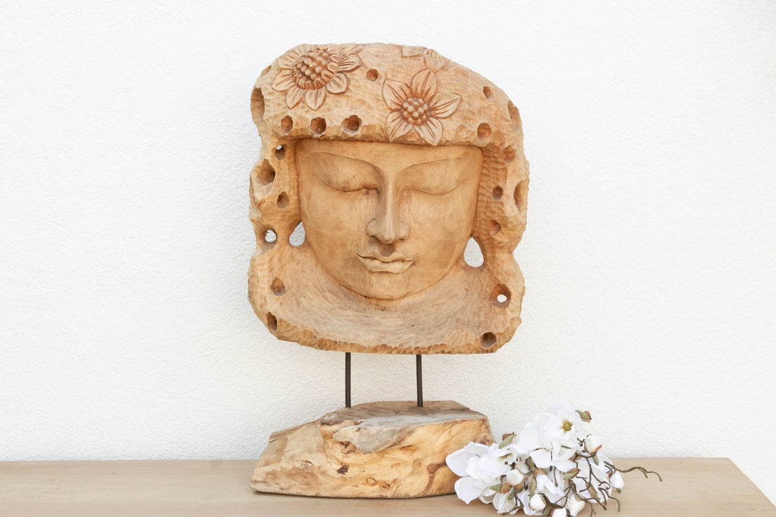 Lovely Carved Oversized Teak Buddha