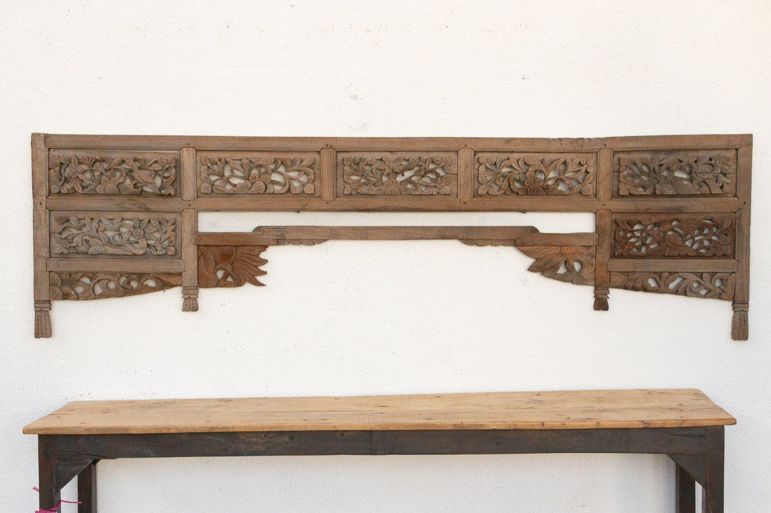 Complete Antique Oxidized Teak Architectural Lintel