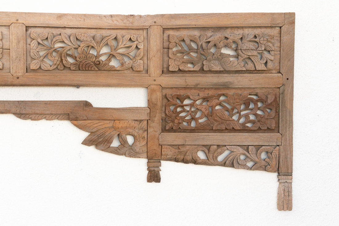 Complete Antique Oxidized Teak Architectural Lintel