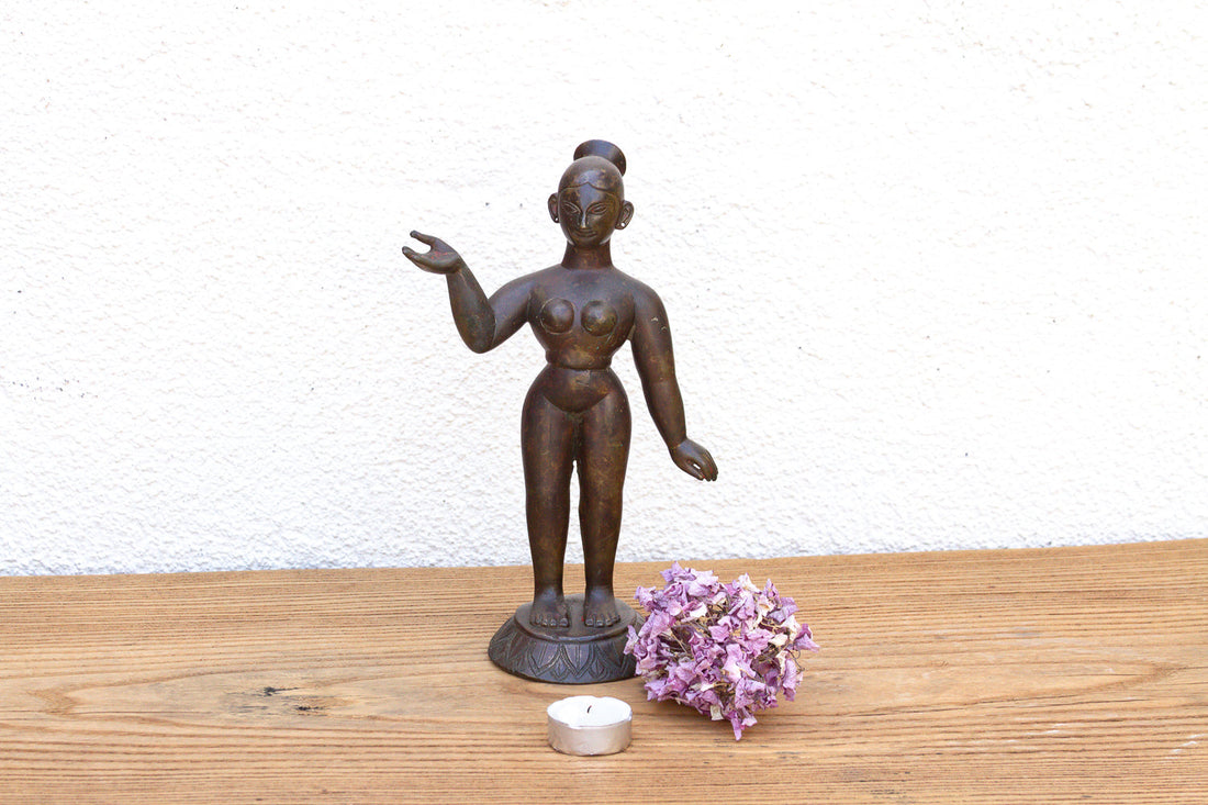 Antique Indian Bastar Mother Goddess Sculpture