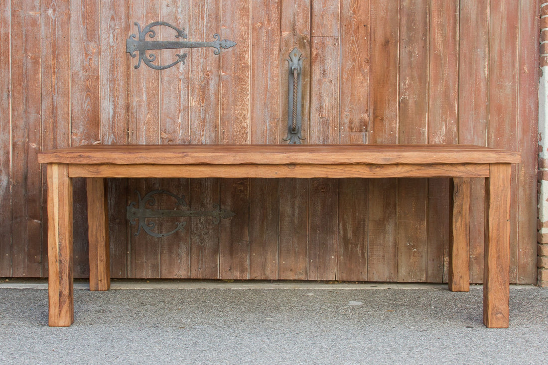 Imposing Country English Teak Dining Table (Trade)