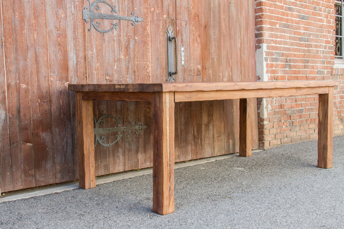 Imposing Country English Teak Dining Table (Trade)