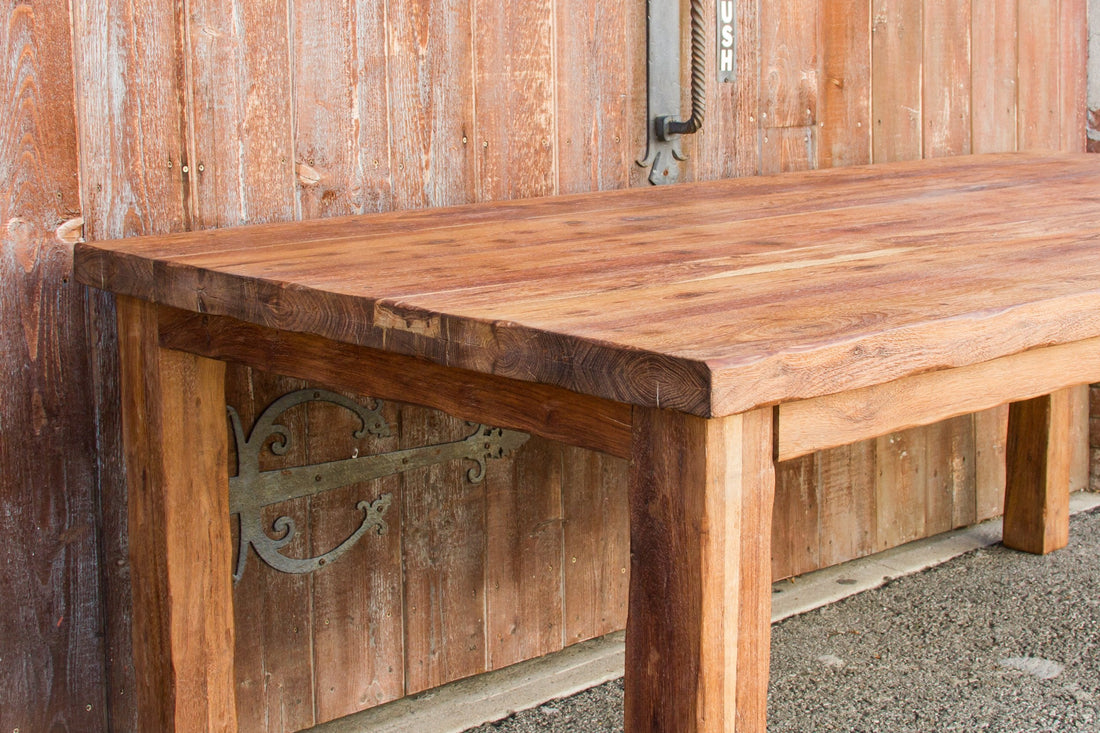 Imposing Country English Teak Dining Table (Trade)