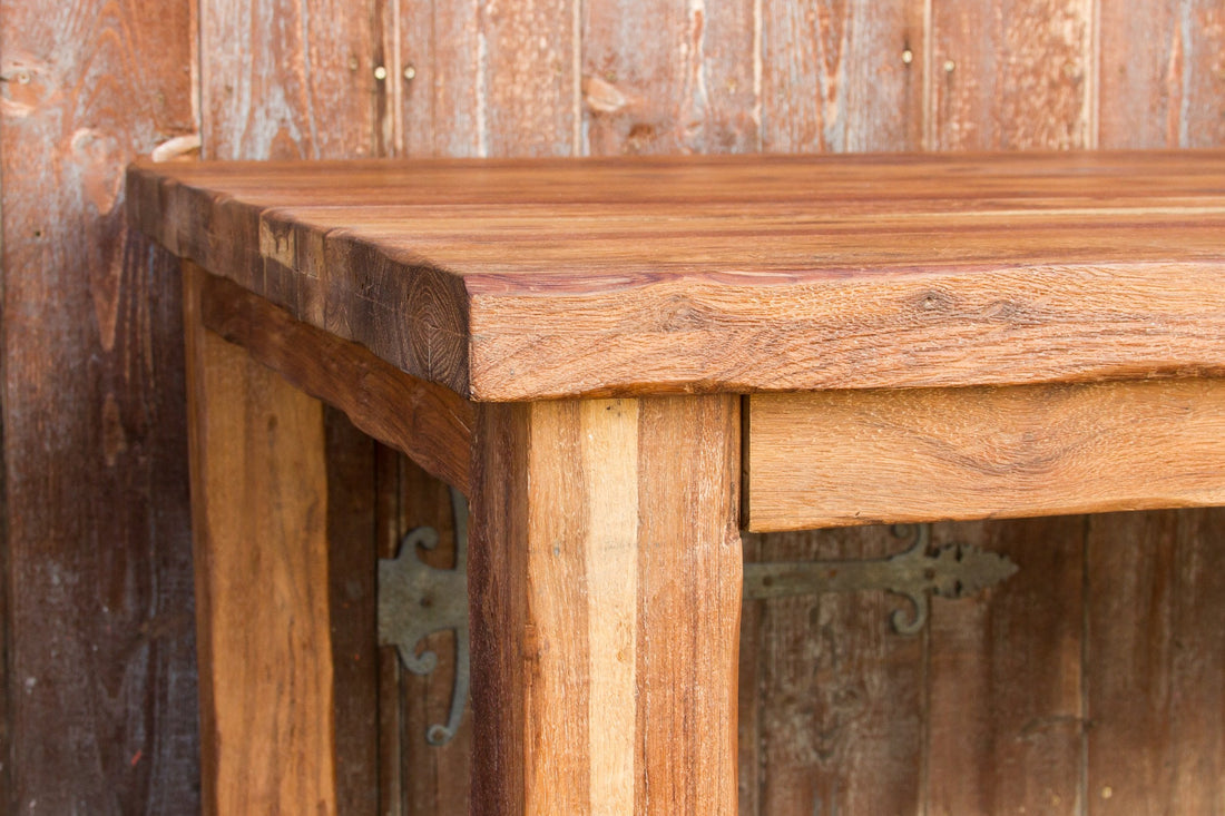 Imposing Country English Teak Dining Table (Trade)