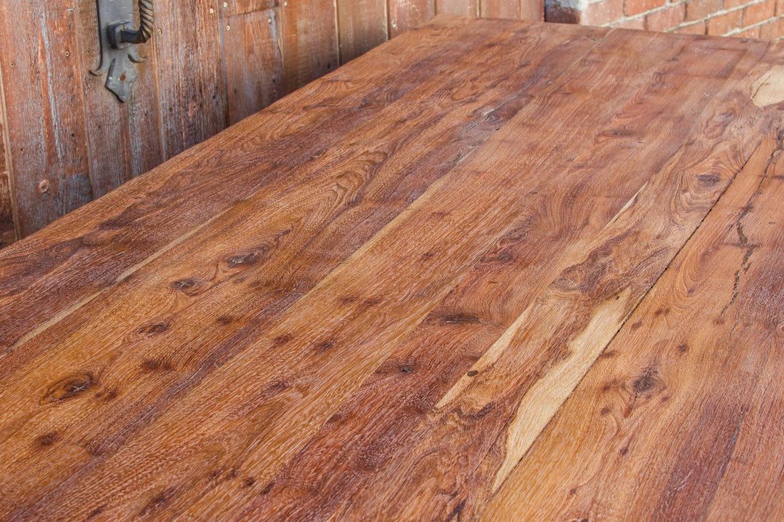 Imposing Country English Teak Dining Table (Trade)