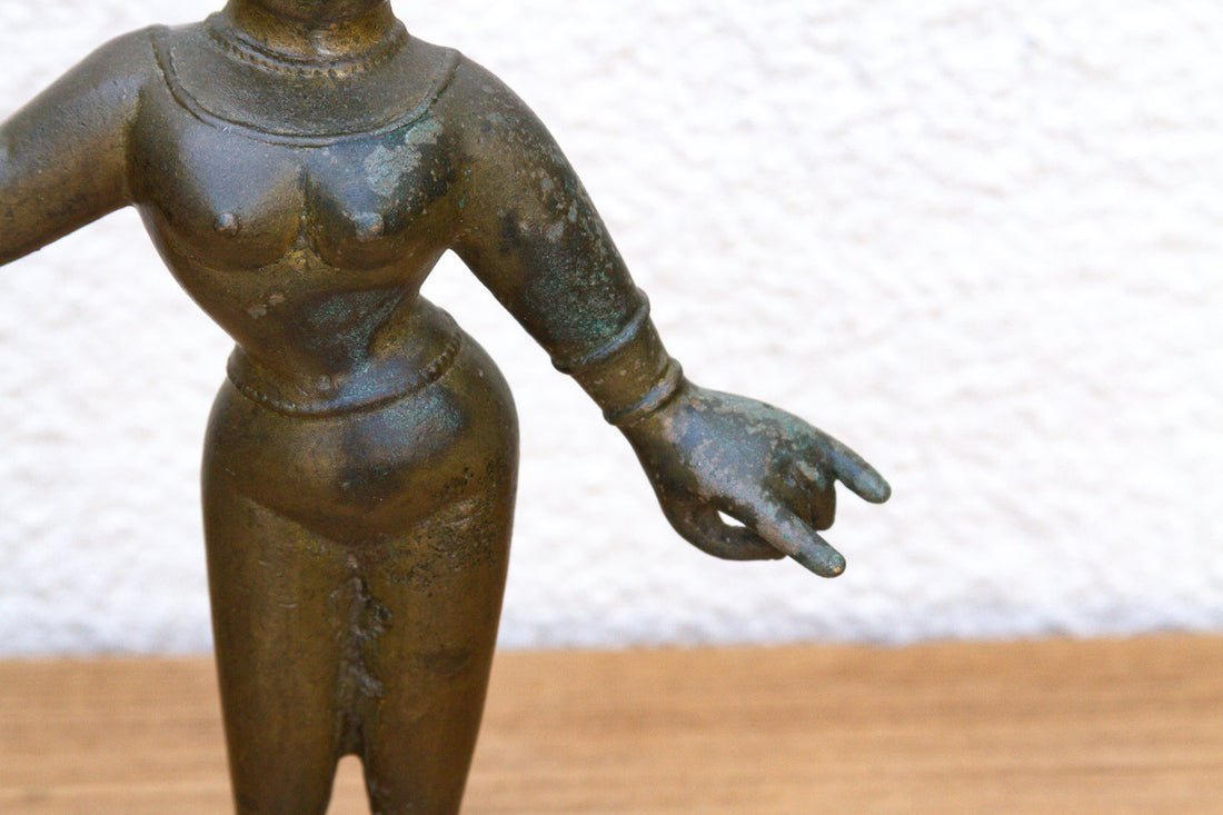 Exceptional Antique Bronze Indian Goddess Figure