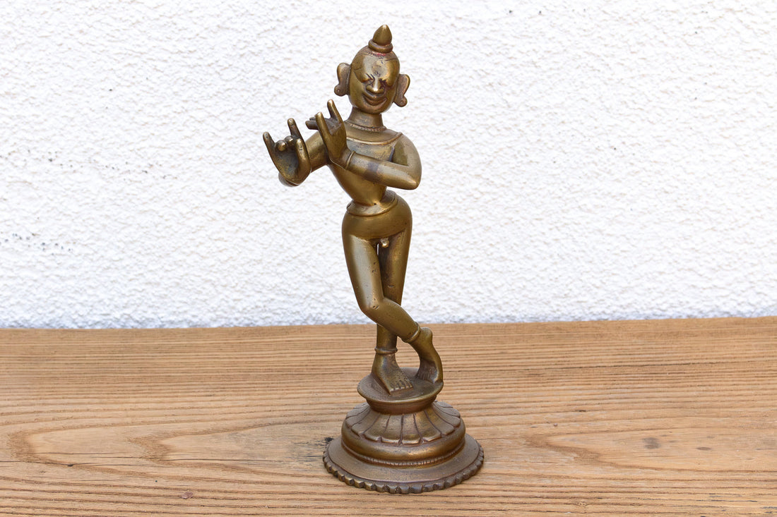 19th Century Indian Brass Krishna Figure