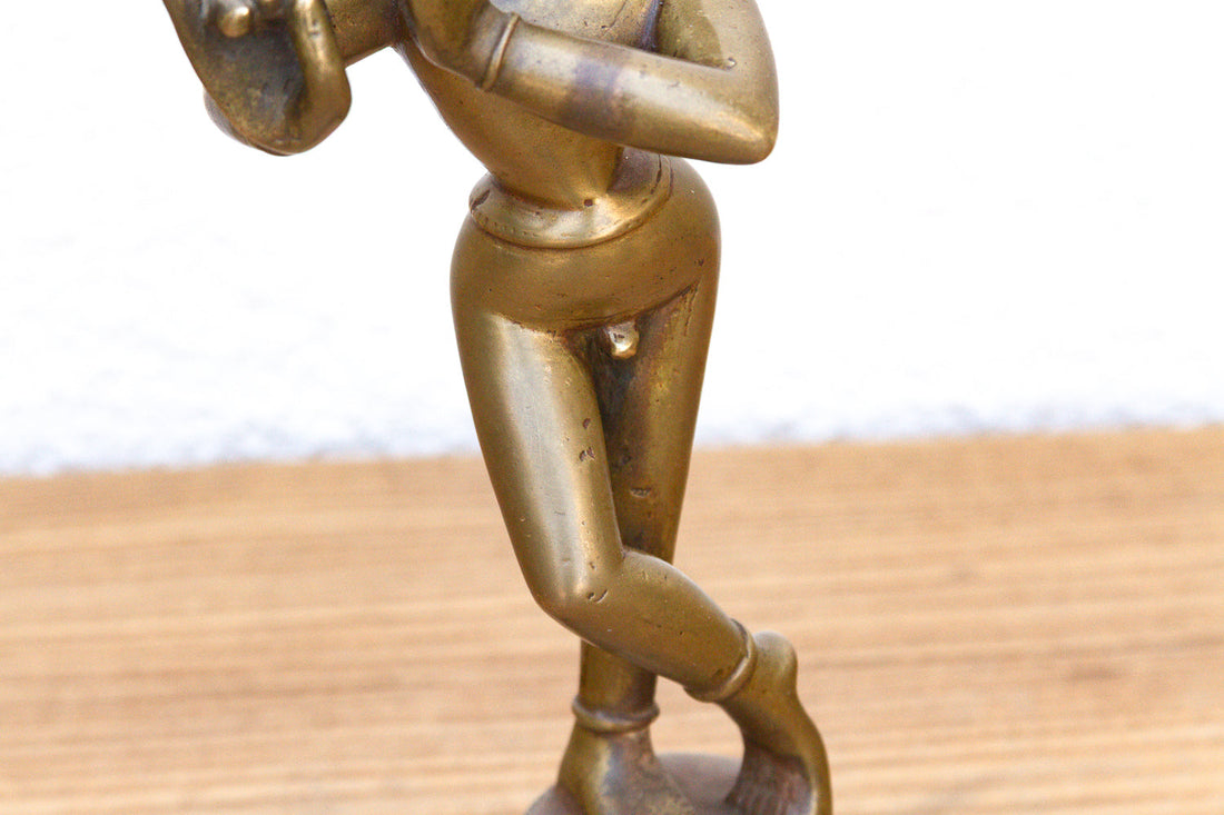19th Century Indian Brass Krishna Figure
