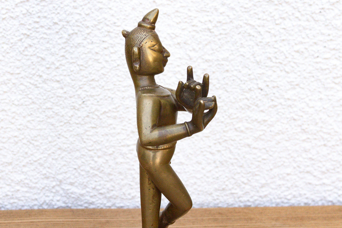 19th Century Indian Brass Krishna Figure