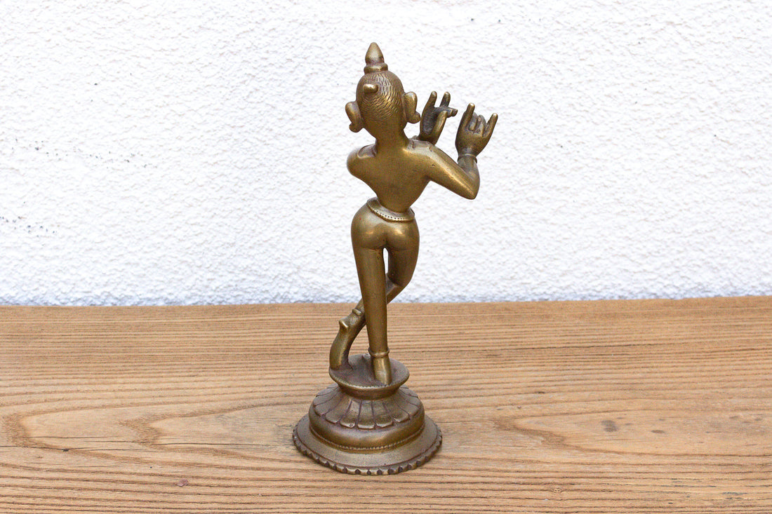 19th Century Indian Brass Krishna Figure