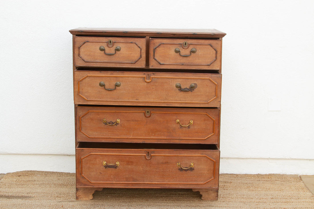 Antique Colonial Teak Chest on Chest