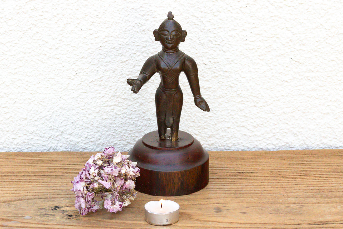 Antique Mounted Jain Yaksha Guardian