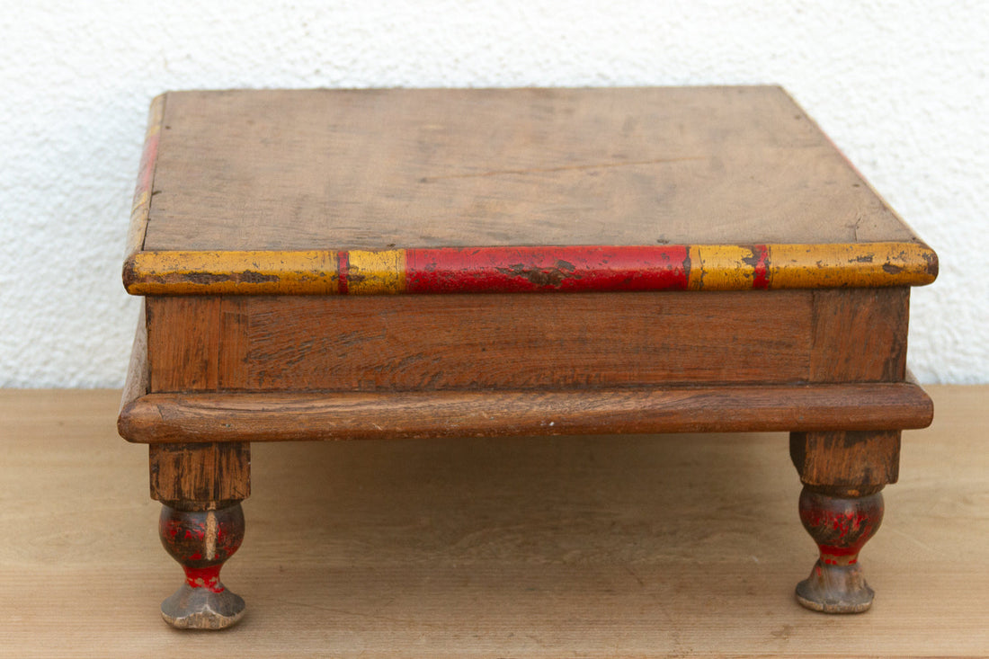Vintage Indian Teak Bajot Table