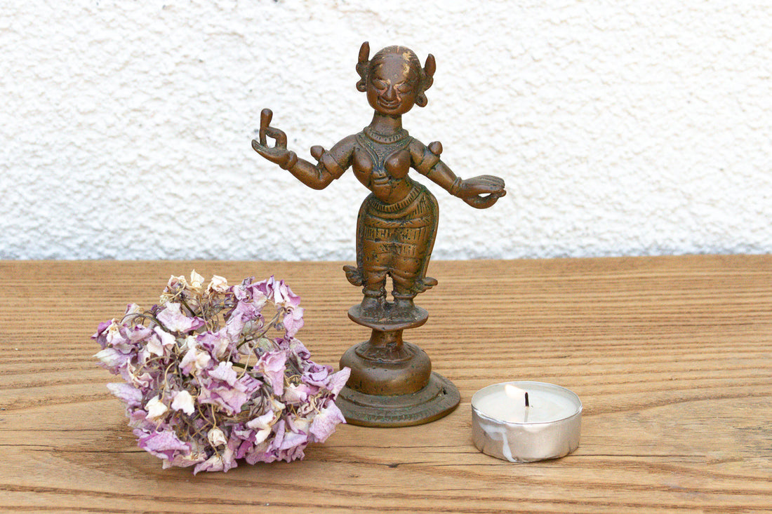 19th Century Ritual Bronze Miniature Apsara