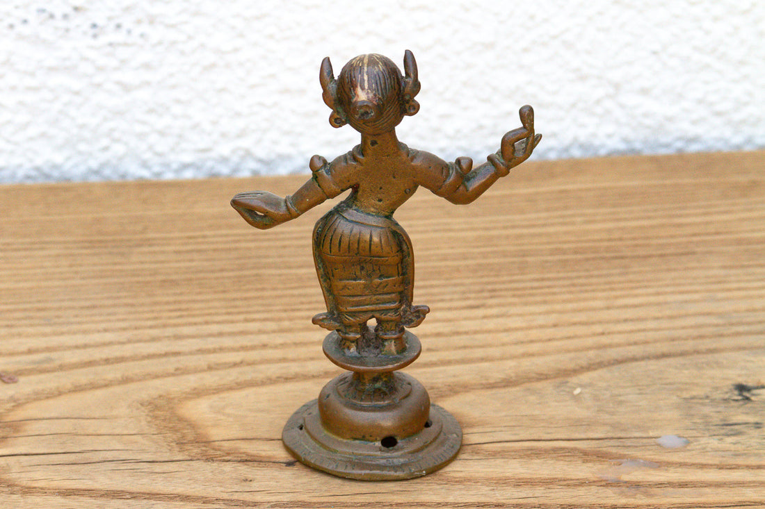 19th Century Ritual Bronze Miniature Apsara