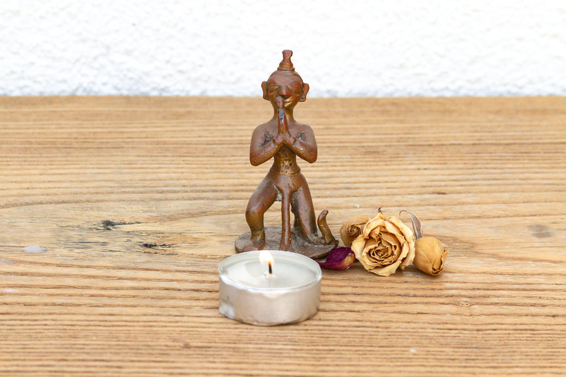 Antique Indian Tribal Folk Style Temple Figure