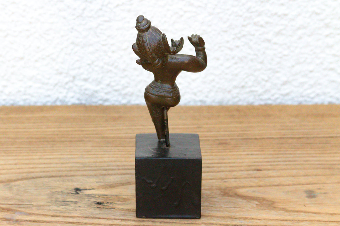 Ancient Indian Miniature Bronze Krishna Figure
