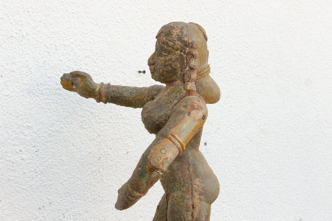 Rare Indian Antique Carved Female Deity