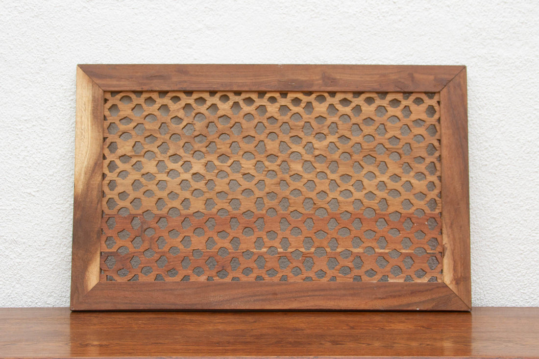 Finely Carved Teak Floral Jali Panel