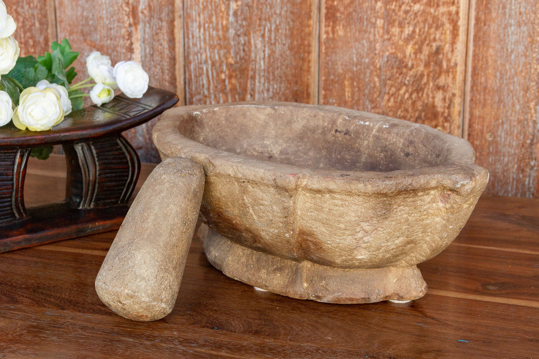 Vintage Karoli Stone Kharal Mortar Bowl (Trade)