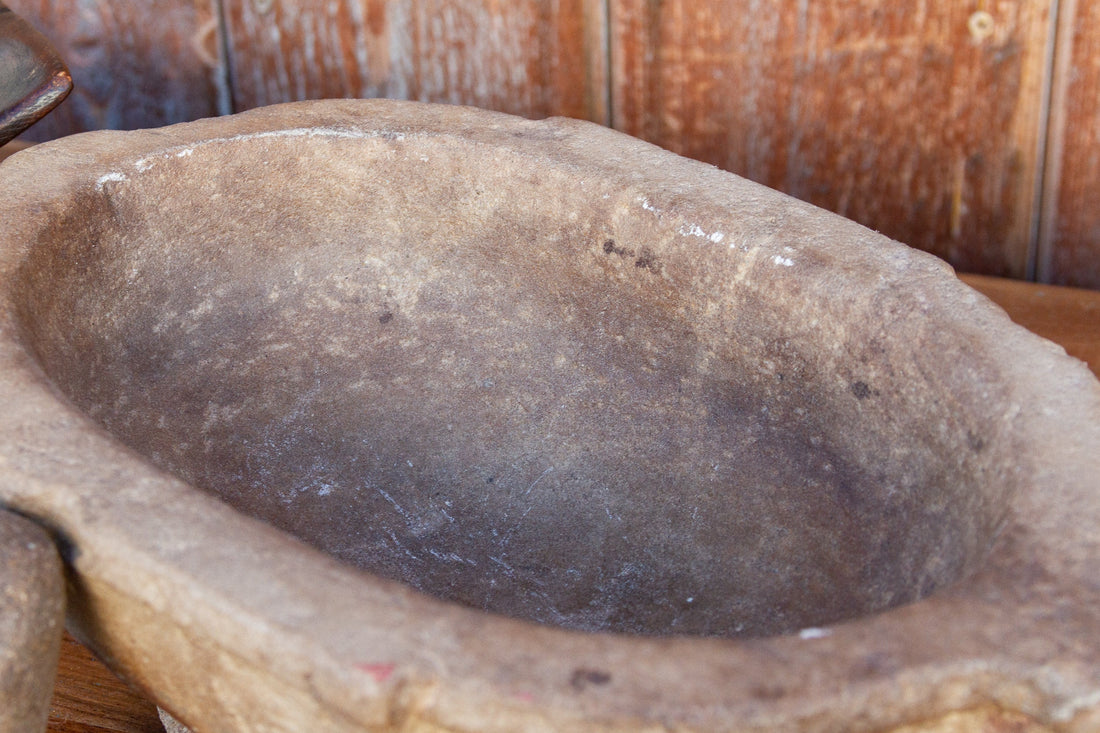 Vintage Karoli Stone Kharal Mortar Bowl (Trade)