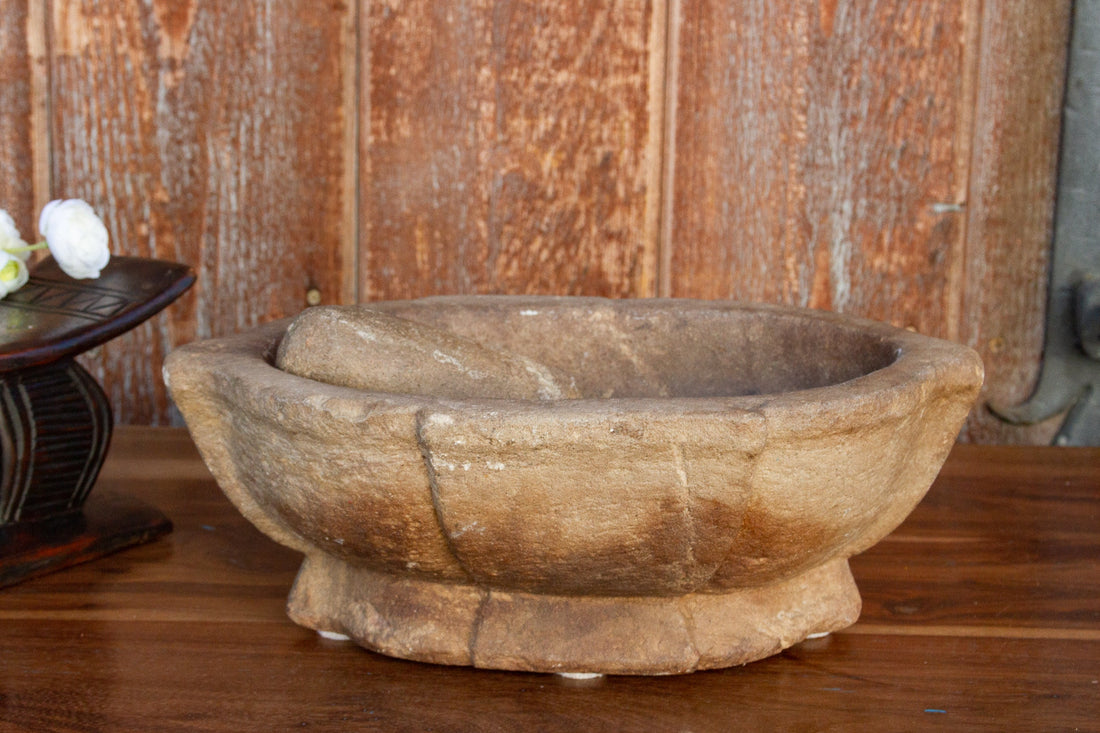 Vintage Karoli Stone Kharal Mortar Bowl (Trade)