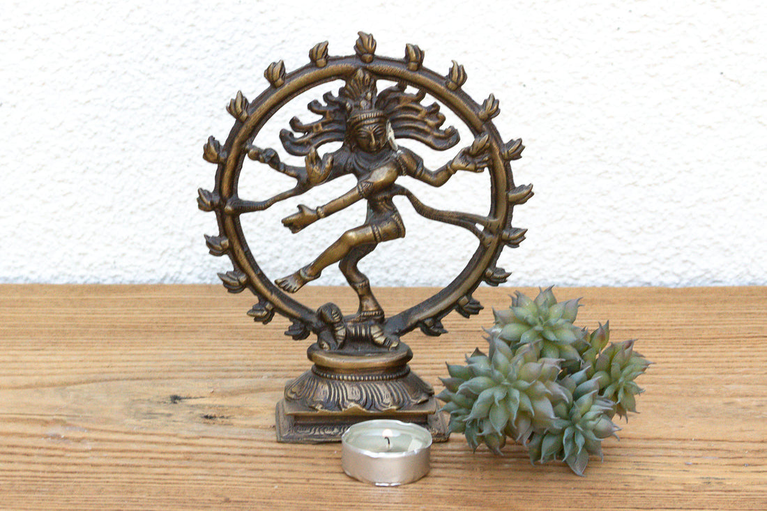 Burnished Brass Miniature Nataraja Deity