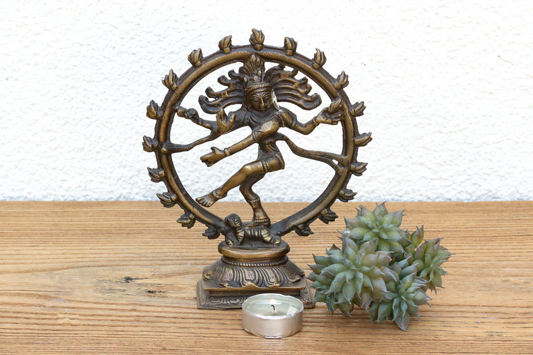 Burnished Brass Miniature Nataraja Deity