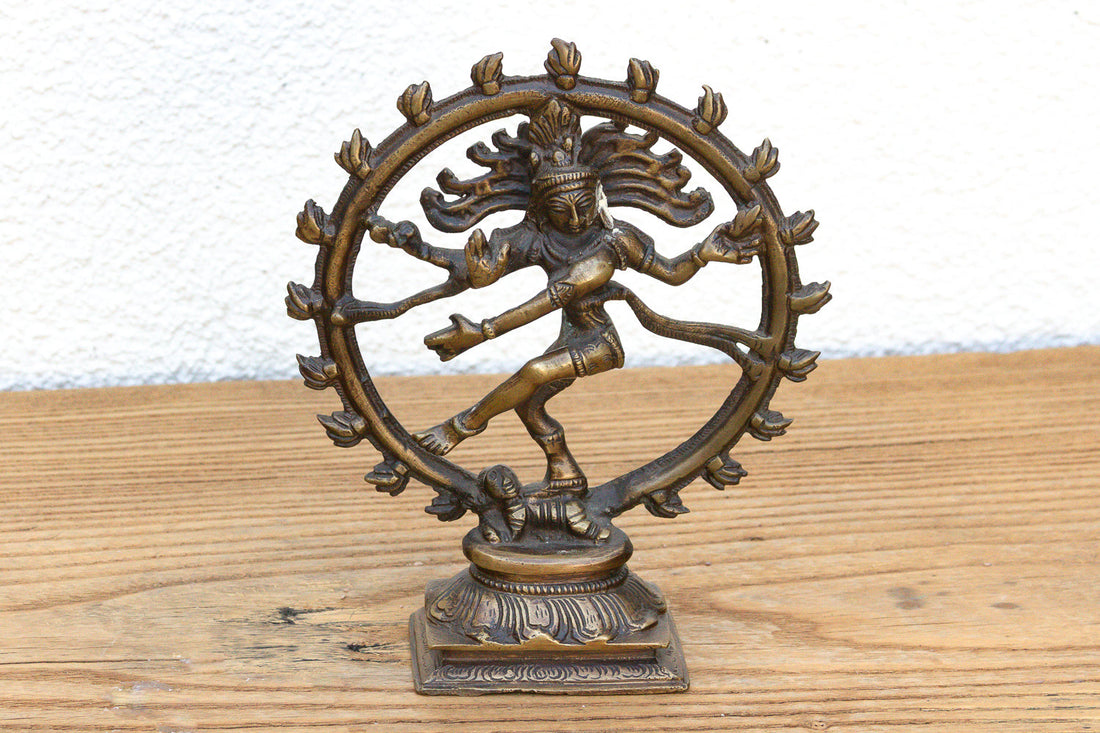 Burnished Brass Miniature Nataraja Deity