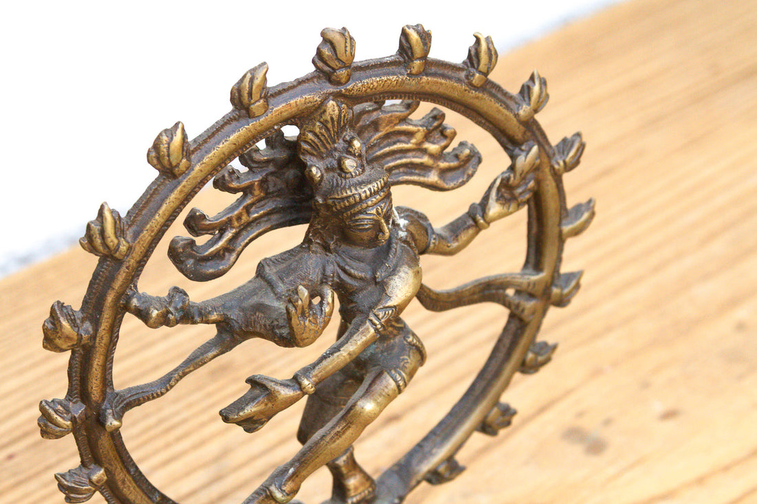 Burnished Brass Miniature Nataraja Deity