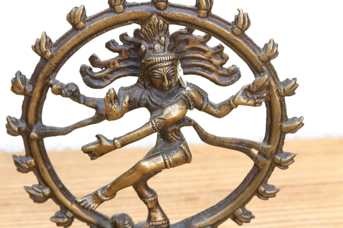 Burnished Brass Miniature Nataraja Deity