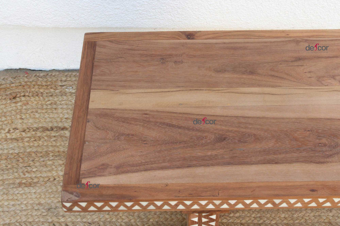 Reclaimed Teak Mother of Pearl Bench