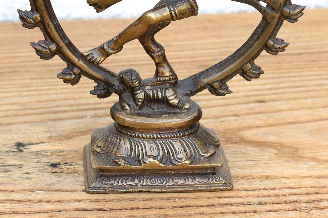 Burnished Brass Miniature Nataraja Deity