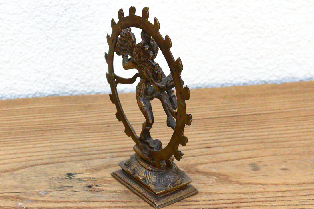 Burnished Brass Miniature Nataraja Deity