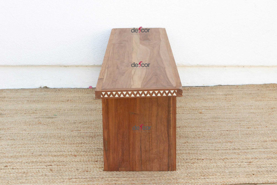 Reclaimed Teak Mother of Pearl Bench