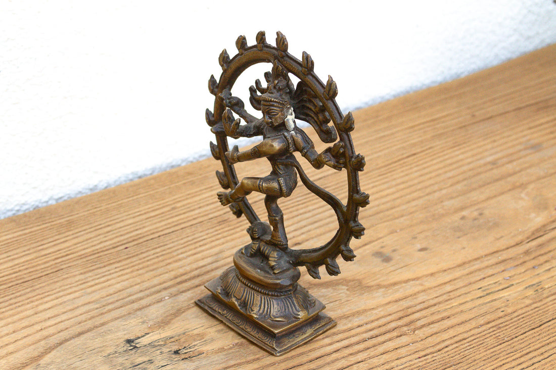 Burnished Brass Miniature Nataraja Deity