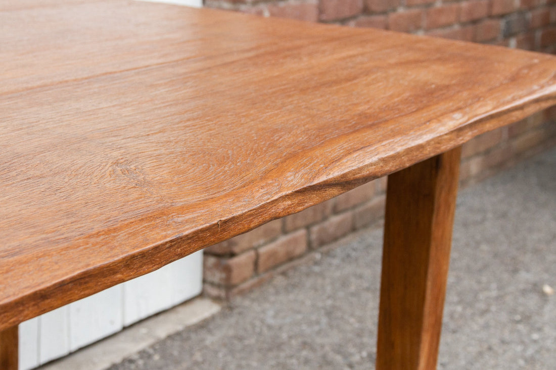 Live Edge Teak Kitchen Dining Table