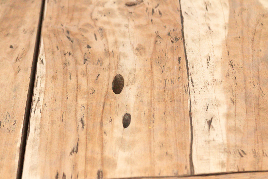 Primitive Raw Teak Wood Coffee Table