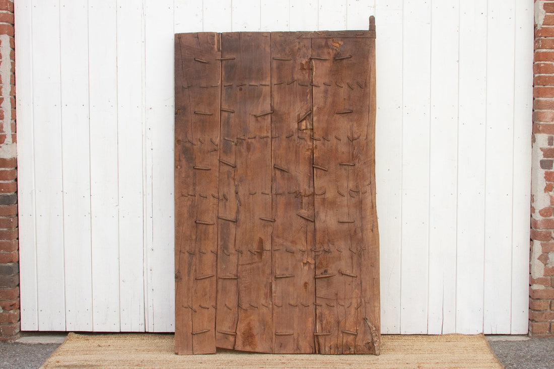 Antique Indian Teak Floral Door