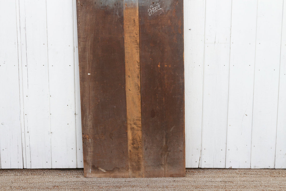 Tall Antique Painted Shiva Wood Panel