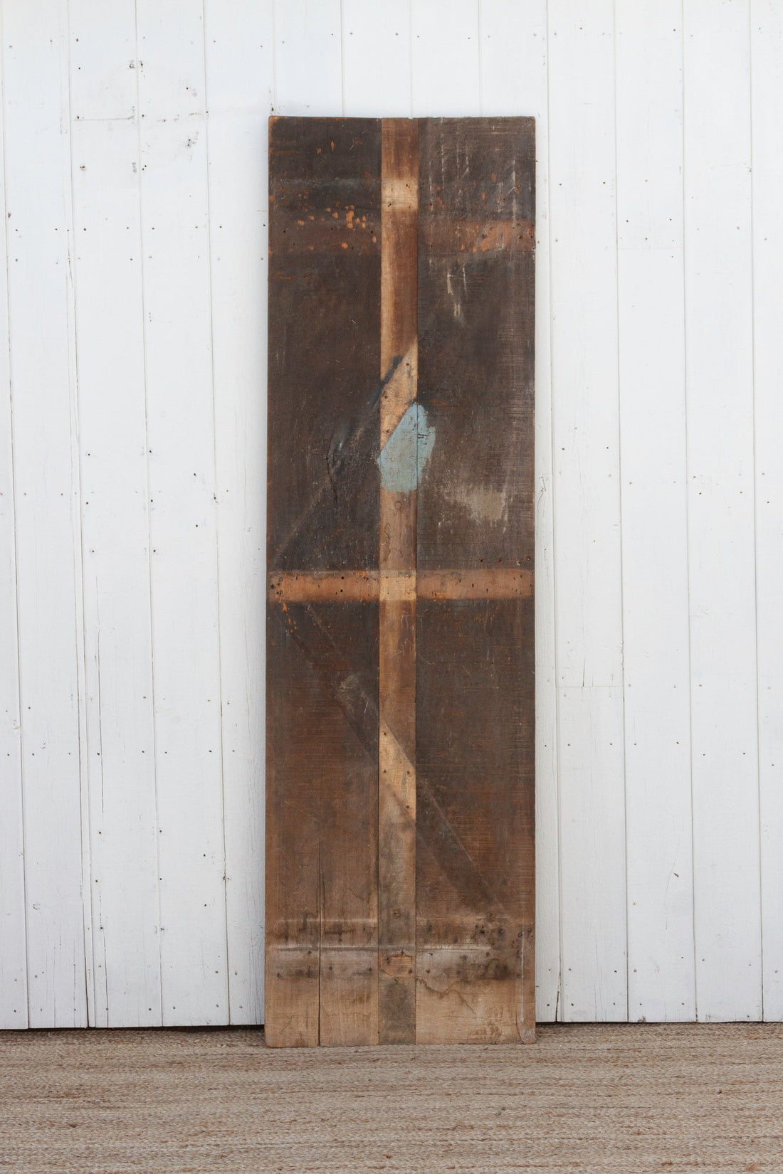 Tall Antique Painted Shiva Wood Panel