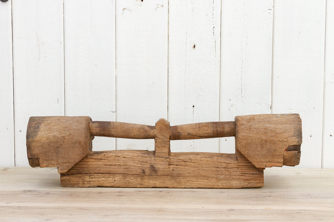 Antique Teak Cartwheel Axle